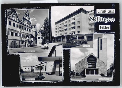 73760 W7302 Nellingen auf den Fildern - Sportleiter Schule , Siedlung
