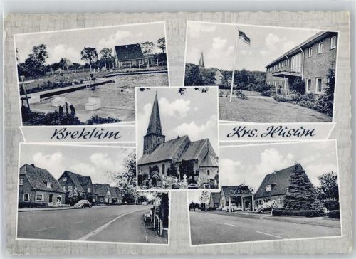 25821 W2257 Breklum - Friedhof , Schwimmbad , Hauptstrasse