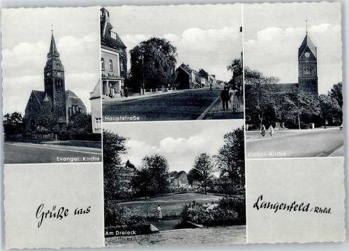 40764 W4018 Langenfeld (Rheinland) - Kirche, Hauptstraße, Am Dreieck
