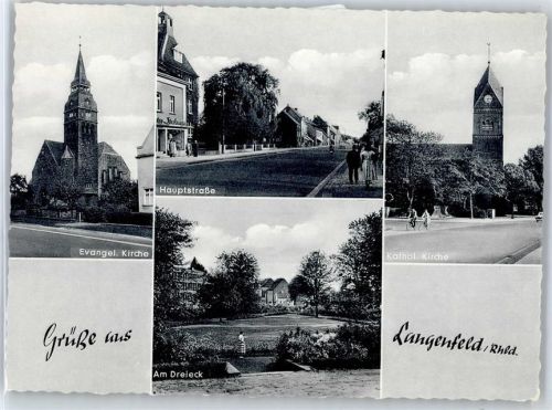40764 W4018 Langenfeld (Rheinland) - Kirche, Hauptstraße, Am Dreieck