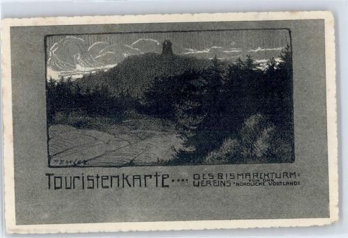 08491 O9804 Netzschkau - Bismarckturm auf dem Kuhberg, sign. Ehrler