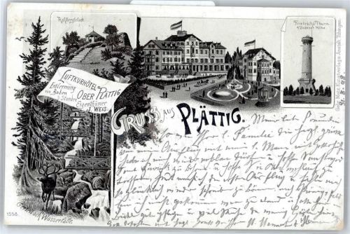 77815 W7580 Plättig , Baden Lithographie Hotel