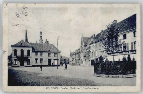 47608 W4170 Geldern Gebrauchsspuren Großer Markt mit Friedenslinde, Manufaktur Albert David
