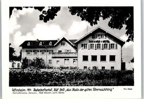 97215 W8704 Uffenheim - Bahnhof Hotel , Marke entfernt
