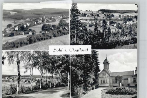 08645 O9931 Sohl b Adorf, Vogtl - Kirche, Ortsansicht, Sachsenquelle