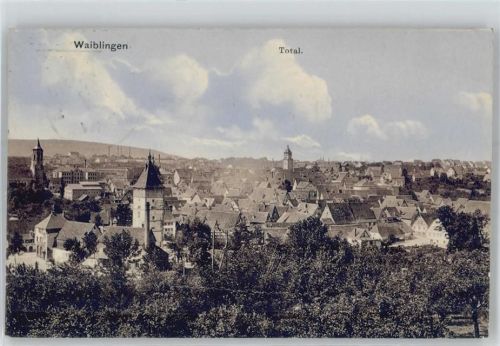 71332 W7050 Waiblingen , Rems - Kirche, Ortsansicht