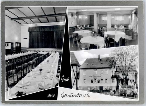 61276 W6395 Gemünden , Kr Usingen, Taunus Gebrauchsspuren Gasthof, Pension zur Linde