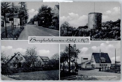 Borgholzhausen Bundesstraße 68, Ravensburg, Schule Berghausen, Spar- und Darlehenskasse