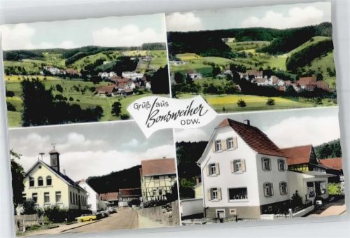69509 W6942 Bonsweiher - Gesamtansicht, Ortspartie, Gasthaus
