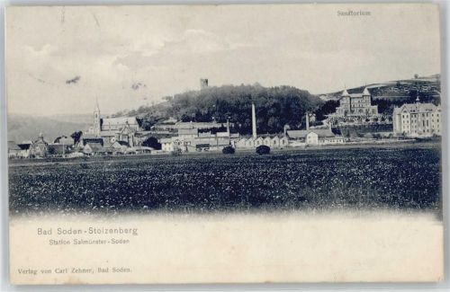 Bad Soden-Salmünster Sanatorium, Blick zur Burg Stolzenberg