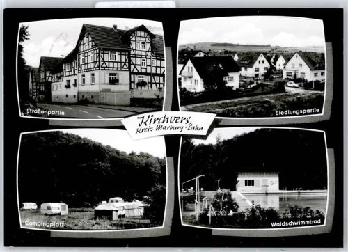 35102 W3554 Kirchvers - Ortspartie, Siedlung, Campingplatz; Waldschwimmbad