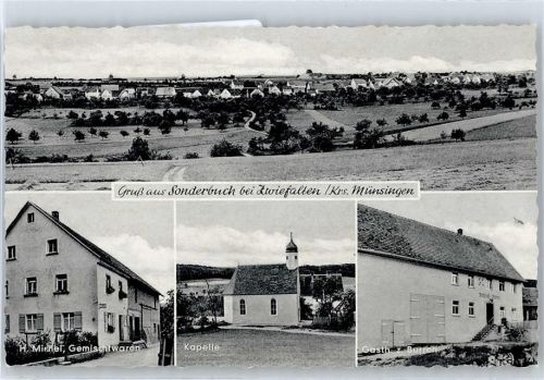 Zwiefalten Gesamtansicht, Handlung Mirnel, Kapelle, Gasthaus Z. Burren