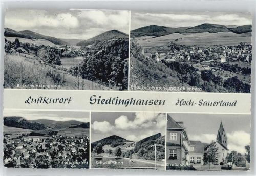 Siedlinghausen Totalansicht, Schwimmbad, Strassenbild, Astengebirge