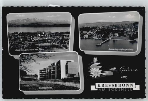Kressbronn Totalansicht mit Alpen, Caritasheim,Landesteg