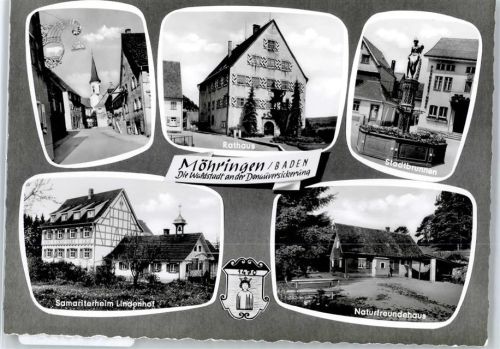 78532 W7200 Möhringen , Baden - Rathaus, Stadtbrunne, SAmariterheim Lindenhof, Naturfreundehaus