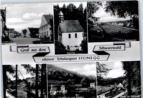 Steinegg Dorfstrasse, Schlossruine und Kapelle,Dorfansicht