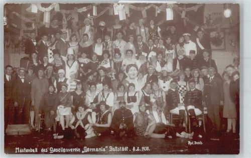 99628 O5232 Buttstädt - Foto-Aufnahme, Maskenball 1930 des Gesellenverein Germania