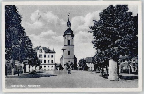 07819 O6712 Triptis - Marktplatz , Litfaßsäule