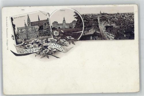 39261 O3400 Zerbst - Ortsansicht, Markt mit Rathaus, Schloss