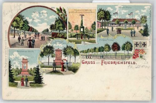 46562 W4223 Friedrichsfeld , Niederrhein - Wilhelm-Straße, Offiziers-Casino, Franzosen-Friedhof, Denkmal