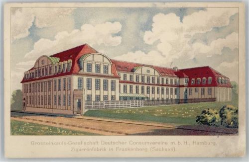 09669 O9262 Frankenberg , Sachs Künstlerkarte Zigarrenfabrik