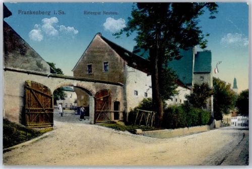 09669 O9262 Frankenberg , Sachs Lithographie Rittergut Neubau