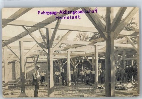 74722 W6967 Hainstadt , Baden - Bauarbeiter , Hausbau , Foto-Karte