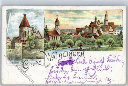 71332 W7050 Waiblingen Lithographie 1899