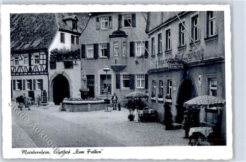 97350 W8717 Mainbernheim - Brauerei, Gasthof zum Falken, Brunnen