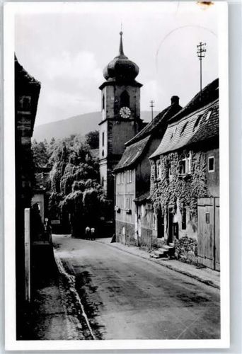 63925 W8761 Laudenbach , Unterfr - Blick zur Kirche, Notopfer