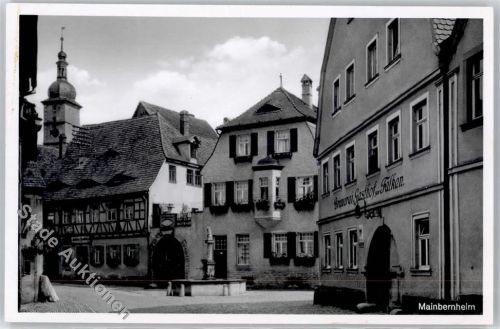 97350 W8717 Mainbernheim - Brauerei, Gasthof zum Falken, Brunnen