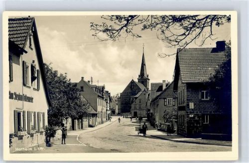Hofheim Blick zur Kirche, Bahnhofstraße