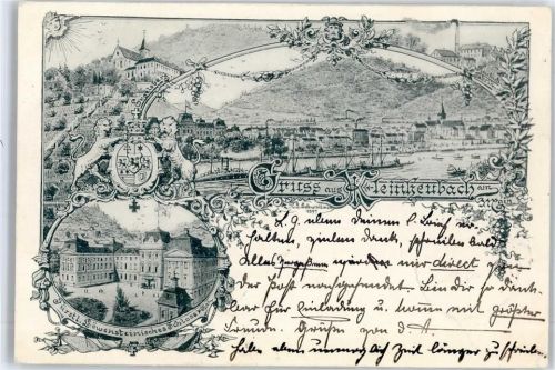 Kleinheubach 1897, Schloss, Engelsburg, Fabrik, Brücke, Schiffe