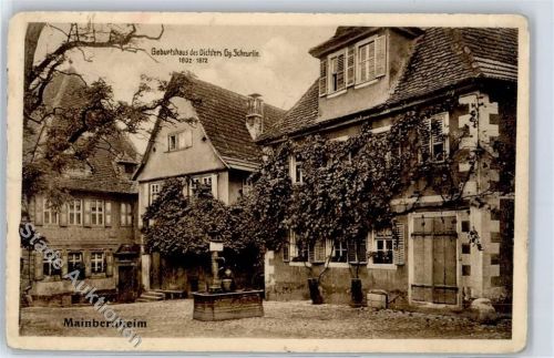 97350 W8717 Mainbernheim Gebrauchsspuren Geburtshaus des Dichters Gg. Scheurlin