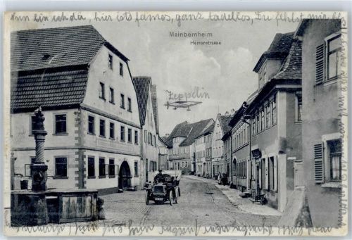 97350 W8717 Mainbernheim - Herrenstraße, Brunnen, Brauerei, Auto
