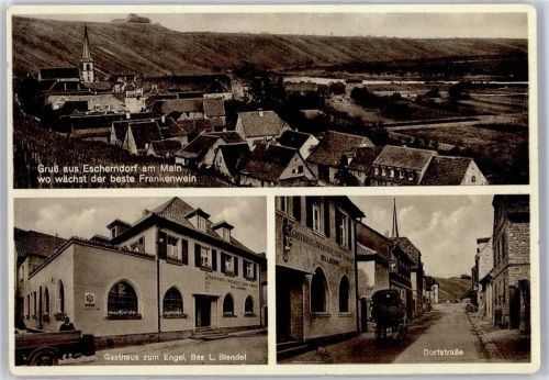 97332 W8712 Escherndorf - Gasthaus zum Engel, Dorfstraße