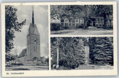 Woltersdorf Gasthaus von Willy Giesel , Kriegerdenkmal