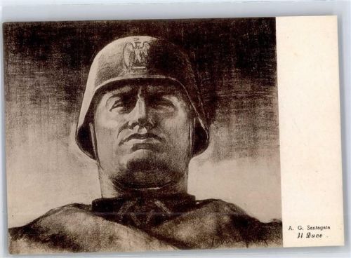 Santagata WK II Mussolini Künstlerkarte