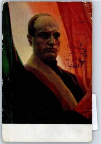 WK II Protti Fahne Italien Mussolini Künstlerkarte