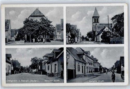 76470 W7556 Ötigheim - Rathaus, Kirchstraße, Rastatter Straße