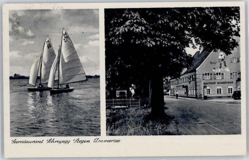 82266 W8084 Stegen a Ammersee - Gasthaus Schreyegg Segelboote