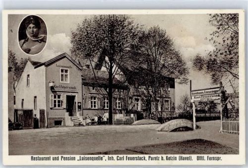 Paretz Restaurant Luisenquelle Posthilfsstellenstempel