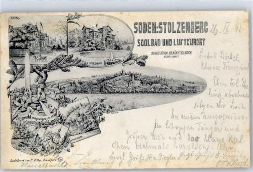 Bad Soden-Salmünster 1898 Bahnpost Eisenach- ? Zug 893 Stolzenberg