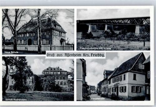 Assenheim, Hess Schule Eisenbahnbrücke Hauptstrasse