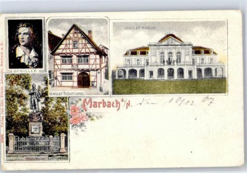 Marbach Schiller-Museum Schiller-Geburtshaus Schillerdenkmal
