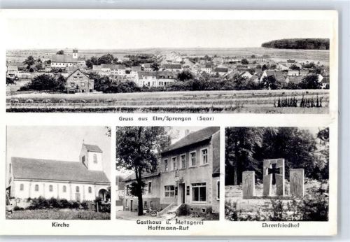 66773 W6635 Elm , Saar - Kirche Gasthaus Hoffmann-Ruf Ehrenfriedhof