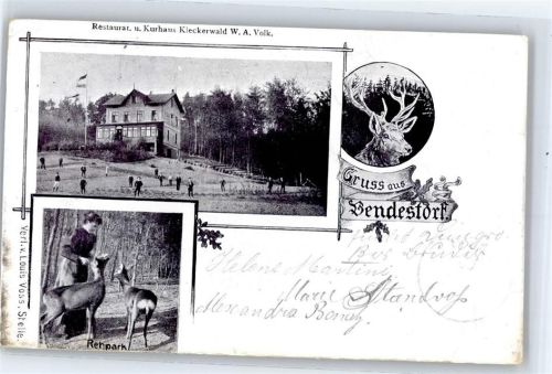 Bendestorf 1900 Gasthaus Kurhaus Kleckerwald Rehe