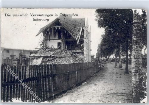 Insterburg 1915 Die russischen Verwüstungen zerstörtes Gebäude