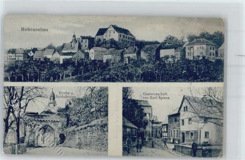 35644 W6331 Hohensolms - Kirche Schlossruine Gasthaus Karl Spiess
