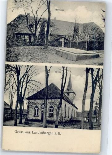 Landesbergen 1917 Kirche Pfarrhaus